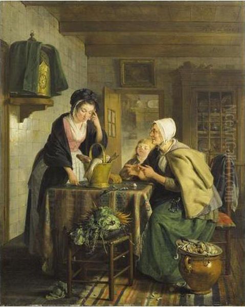 Le Retour Du Marche Oil Painting by Adriaan de Lelie