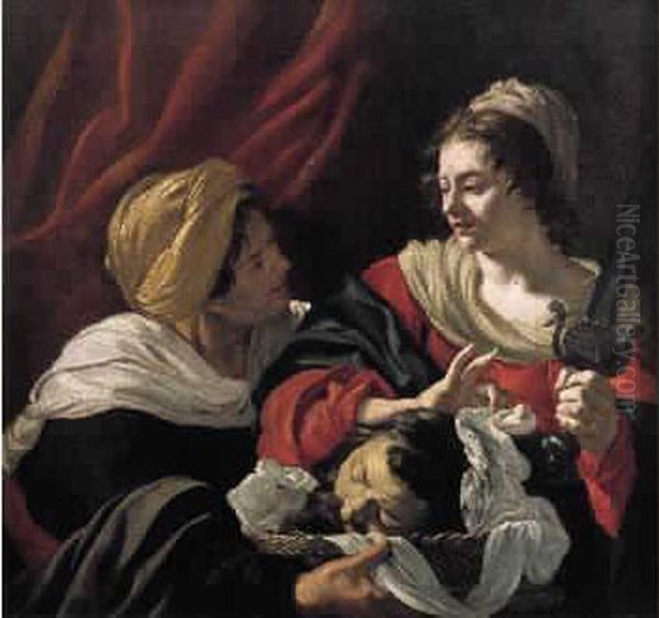 Judith Et Sa Servante Oil Painting by Jacques De Lestin