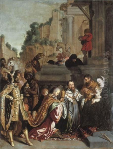 The Adoration Of The Magi Oil Painting by Pietro De Lignis