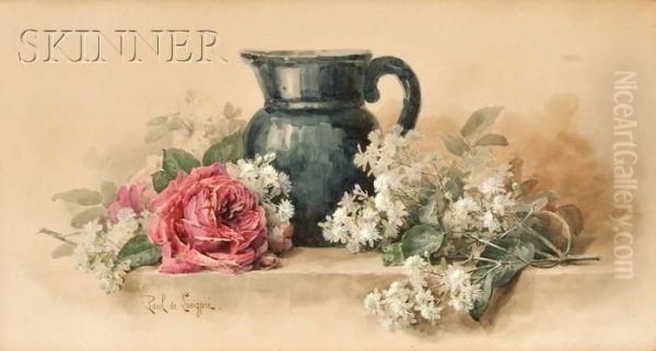 Still Life With Flowers And Pitcher Oil Painting by Paul De Longpre