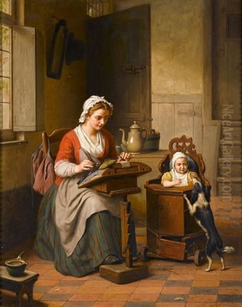 The Lacemaker Oil Painting by Basile De Loose