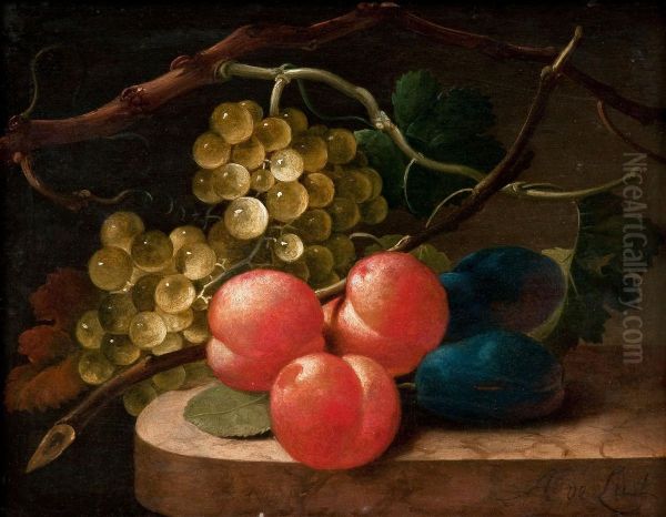 Still Life Withfruits. Oil Painting by Abraham De Lust