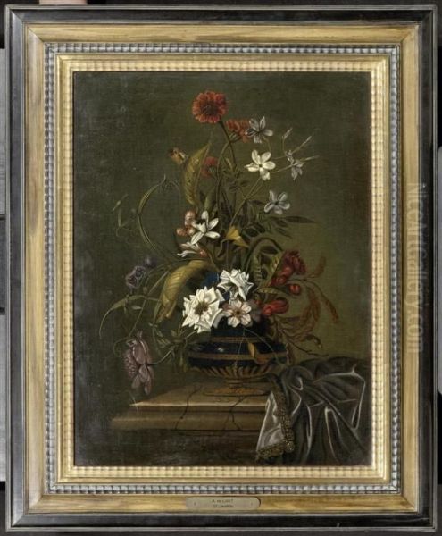 Still Life With
Flowers Oil Painting by Abraham De Lust