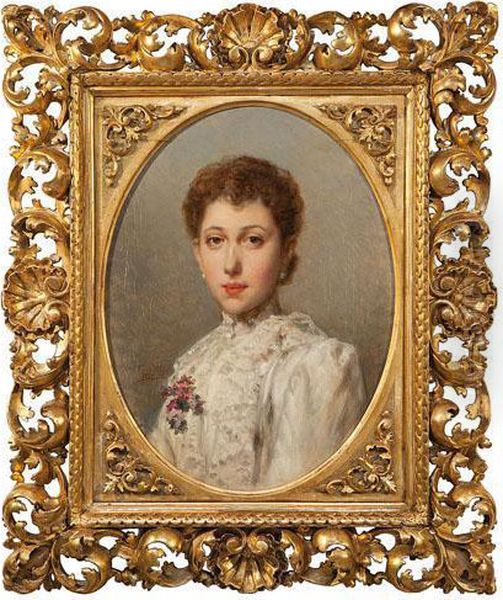 Esperanza Mateo, Condesa De Sagasta Oil Painting by Federigo De Madrazo Y Kuntz