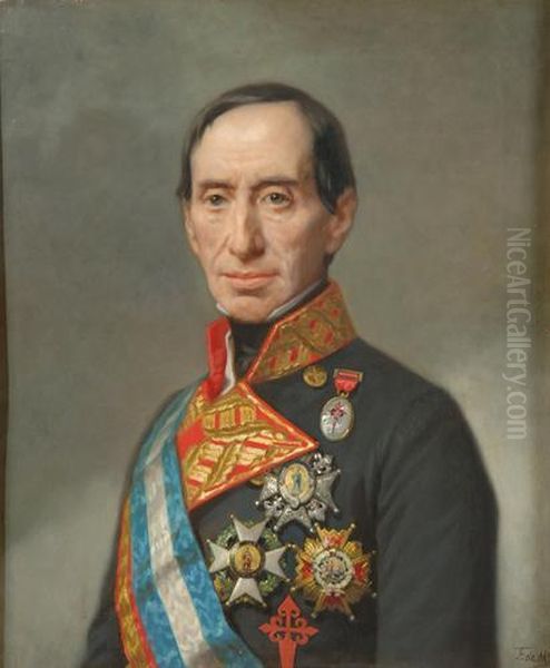 Don Manuel De Goyeneche Oil Painting by Federico De Madrazo De Ochoa