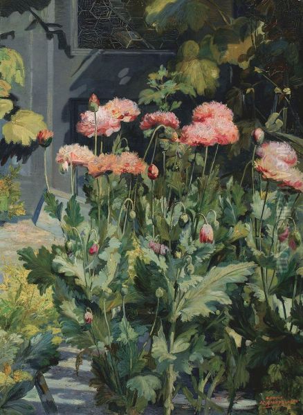 Papavers - Pavots Oil Painting by Edmond De Maertelaere