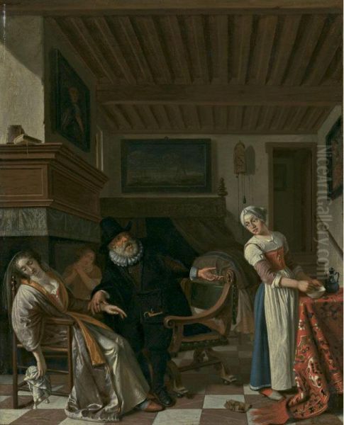 The Doctor's Visit Oil Painting by Cornelis De Man