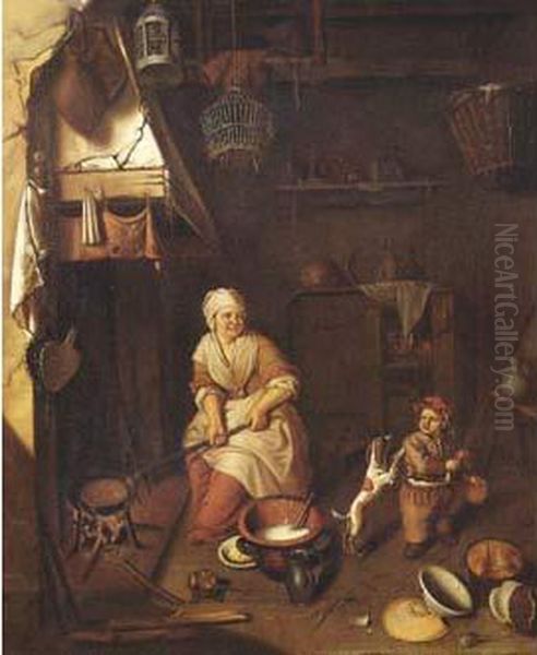 La Cuisiniere Oil Painting by Cornelis De Man