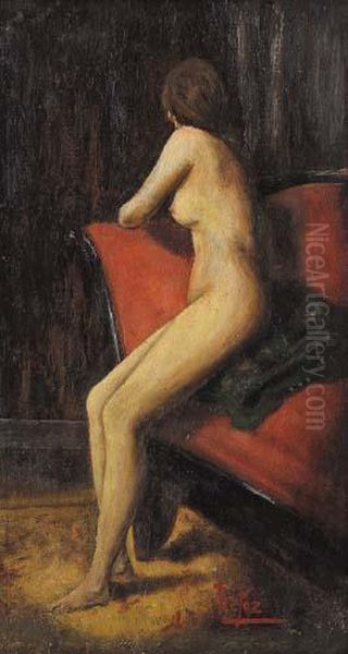 Nudo Di Schiena Oil Painting by Mario De Maria