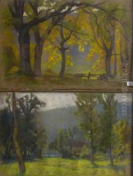 Sous Bois En Automne Oil Painting by Etienne De Martenne