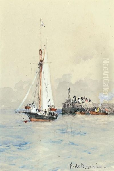 Prince Henry Of Prussia's Yacht Oil Painting by Eduardo de Martino