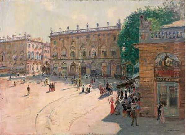 La Place Stanislas A Nancy Oil Painting by Charles De Meixmoron De Dombasle