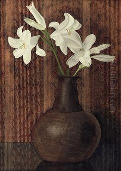 White Lillies Oil Painting by Samuel Jessurun De Mesquita