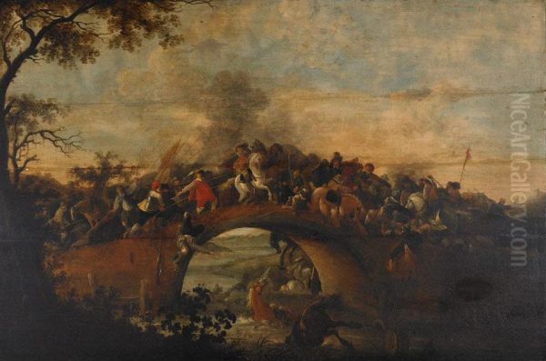 Battle Of Worchester Oil Painting by Hendrick De Meijer