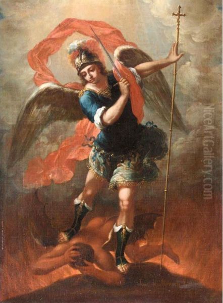 The Archangel Michael Oil Painting by Juan De Miranda