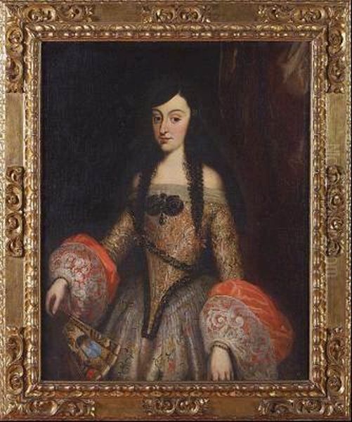 Dona Maria Luisa De Orleans Oil Painting by Juan Carreno De Miranda