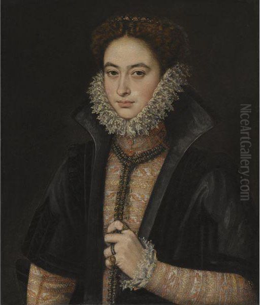 Portrait Of A Noblewoman Oil Painting by Roland De Mois