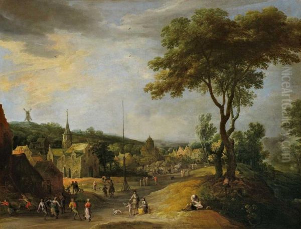 Grosse Landschaft Mitkirmes Oil Painting by Frans de Momper