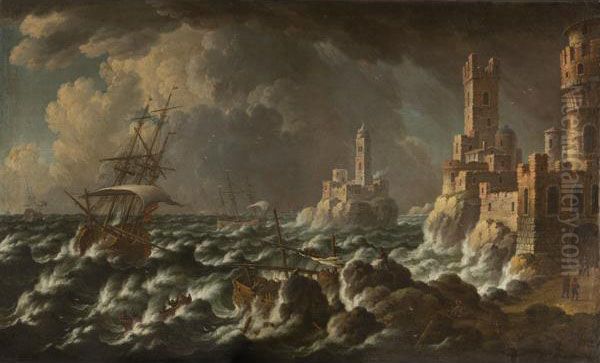 Tempesta Oil Painting by Francois de Nome (Monsu, Desiderio)