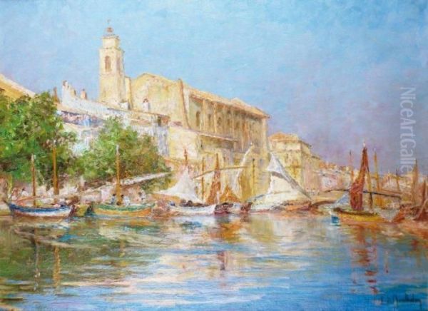 Les Martigues Oil Painting by Francois Richard De Montholon