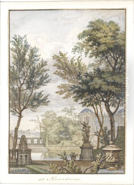 Park Landscape With A Statue Oil Painting by Isaac de Moucheron