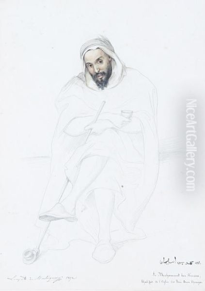 Portrait Of Mohammad Ben Sulemnya Oil Painting by Henri Antoine Leopold De Moulignon