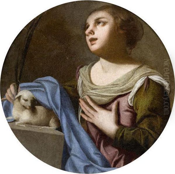 Saint Agnes Oil Painting by Francesco Solimena