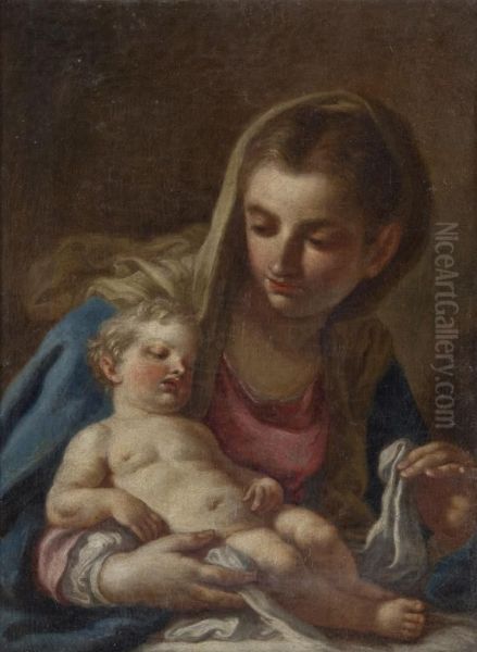 Madonna Con Bambino Oil Painting by Francesco Solimena