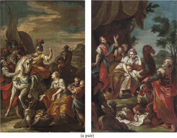 David And Abigail Oil Painting by Francesco Solimena