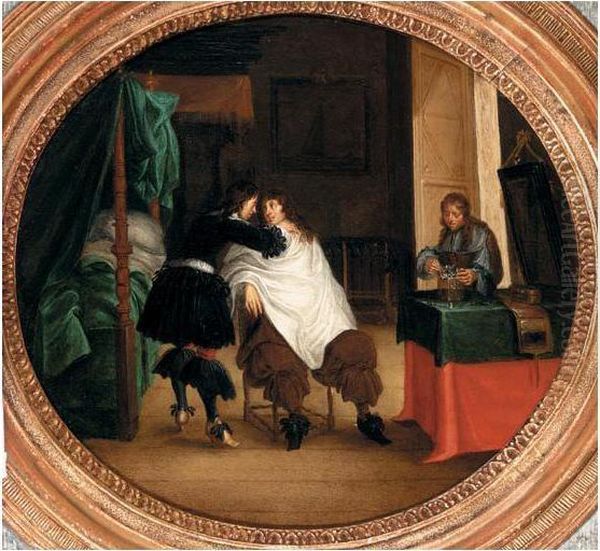 The Barber Oil Painting by Laurentius de Neter