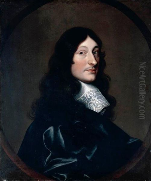 Portrait Of Thomas Marriott Of Whitchurch, Warwickshire, Half Length, Wearing A Black Coat And White Cravat Oil Painting by Cornelis De Vos