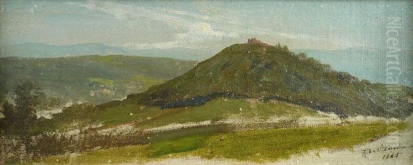 Ruines Dans La Montagne, Canton De Ble Oil Painting by Francois Louis Fritz De Niederhausern