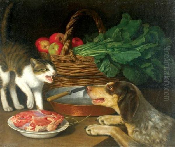 The Dinner Dispute Oil Painting by Giuseppe De Nigris