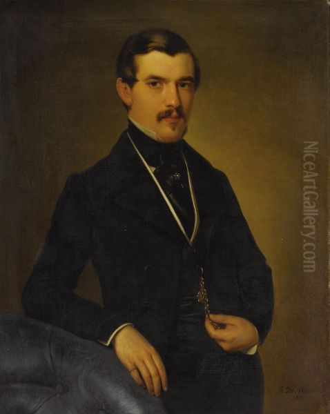 Portrait Of A Young Aristocrat Oil Painting by Henry A. De Nobele