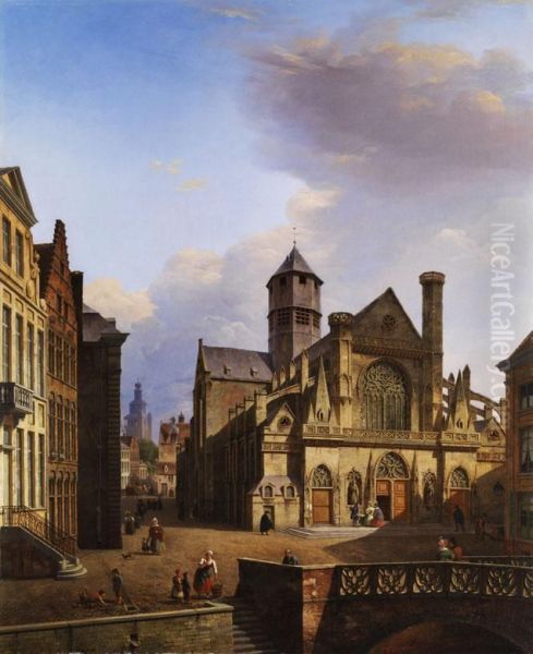 Stadtansicht Von Gent Oil Painting by Pierre Francois de Noter