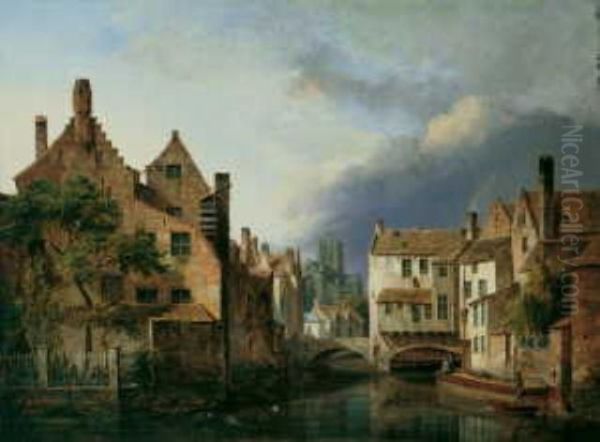 Gent Mit Der St.nikolauskirche Oil Painting by Pierre Francois de Noter