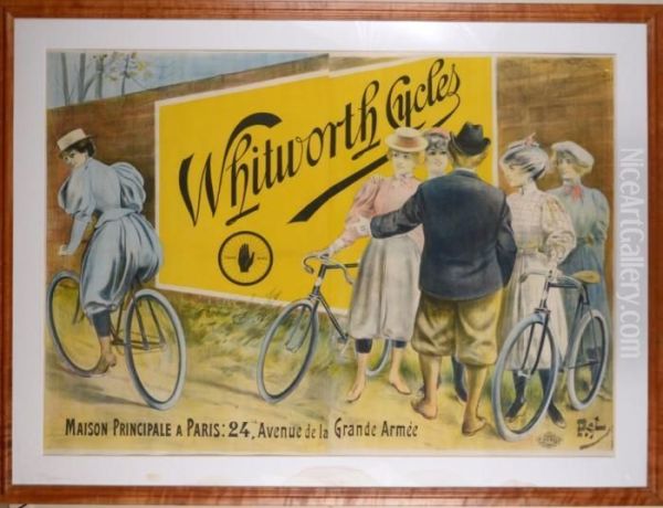 Whitworth Cycles Oil Painting by Jean De Paleologue