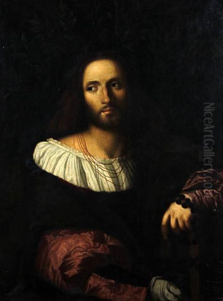 Portrait Of A Renaissance Poet, Thought To Be Ariosto Oil Painting by Palma Vecchio (Jacopo Negretti)