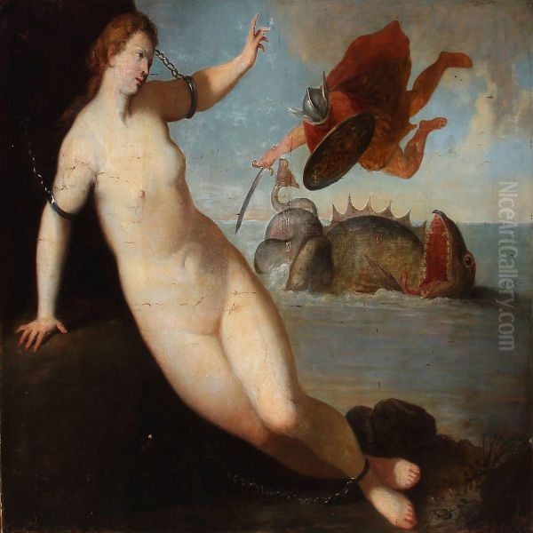 Preseus Saving Anddromeda Oil Painting by Palma Vecchio (Jacopo Negretti)