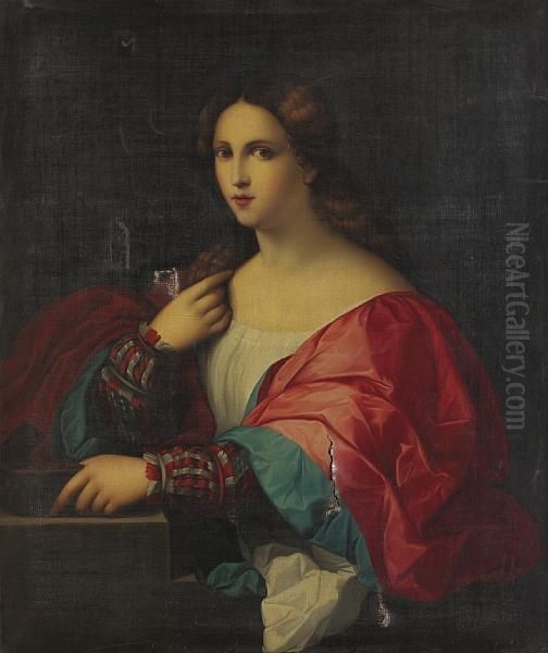 La Bella Oil Painting by Palma Vecchio (Jacopo Negretti)