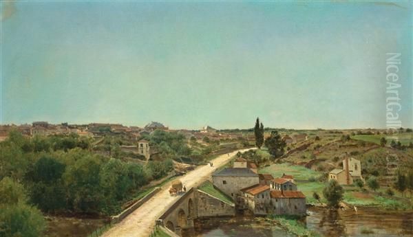 Paysage Oil Painting by Victor Eugene De Papeleu