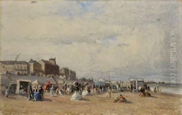 Vue Presumee De La Plage De Knock Oil Painting by Victor Eugene De Papeleu