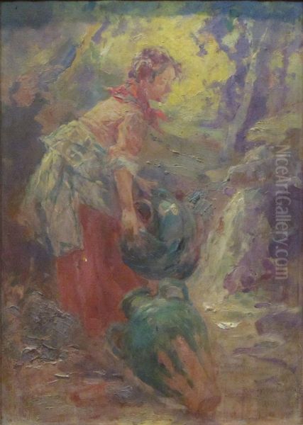 The Water Carrier Oil Painting by Vicente Garcia de Paredes