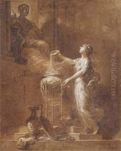 La Vestale Oil Painting by Jean Antoine Julien de Parme