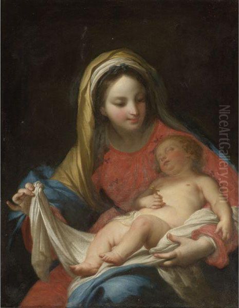 Madonna And Child Oil Painting by Pietro Antonio De Pietri