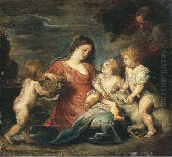 Sainte Famille Oil Painting by Pierre Paul De Pommayrac