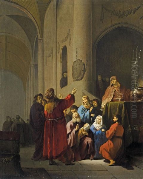 Darbringung Imtempel Oil Painting by Willem De Poorter