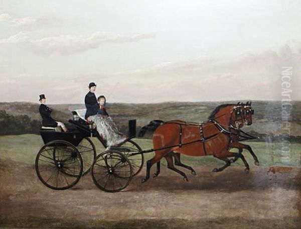 A Carriage Oil Painting by Alfred F. De Prades