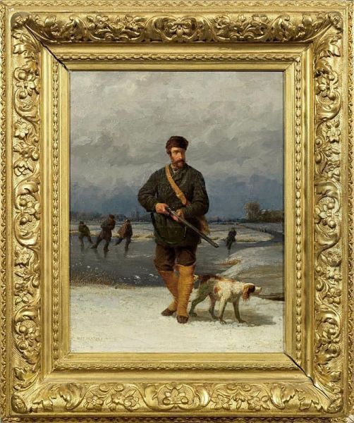 Chasseur De Gibierd'eau Oil Painting by Henri De Pratere