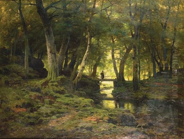 Paysage A La Riviere Oil Painting by Ferdinand De Prins